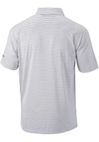 Columbia Penn State Nittany Lions Mens Grey Invite Stripe Short Sleeve Polo