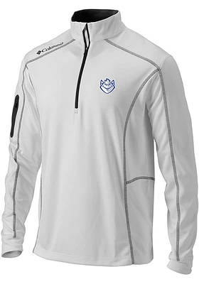 Columbia Saint Louis Billikens Mens White Shotgun Style Long Sleeve Qtr Zip Pullover