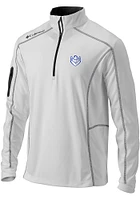 Columbia Saint Louis Billikens Mens White Shotgun Style Long Sleeve Qtr Zip Pullover