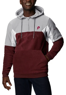 Columbia Philadelphia Phillies Mens Maroon Lodge Hood