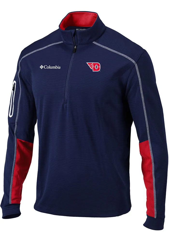 Columbia Dayton Flyers Mens Navy Blue Shotgun 2.0 Long Sleeve 1/4 Zip Pullover