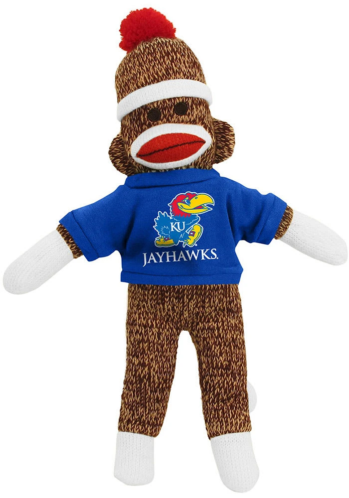 Kansas Jayhawks 8 Inch Sock Monkey Plush - Grey