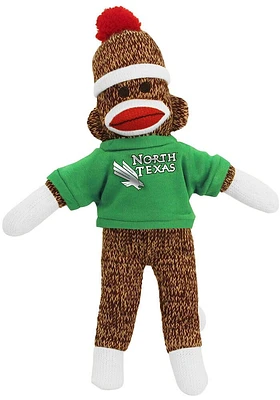 North Texas Mean Green 8 Inch Sock Monkey Plush - Green