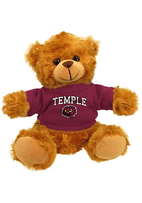 Temple Owls 6 Inch Jersey Bear Plush - Brown