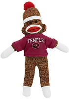 Temple Owls 8 Inch Sock Monkey Plush - Grey