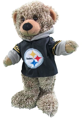 Pittsburgh Steelers Hoodie Bear Plush - Black