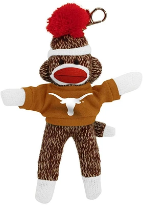 Texas Longhorns 4 Inch Sock Monkey Keychain - Brown