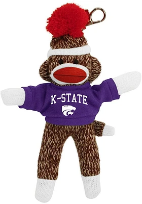 K-State Wildcats 4 Inch Sock Monkey Keychain - Brown