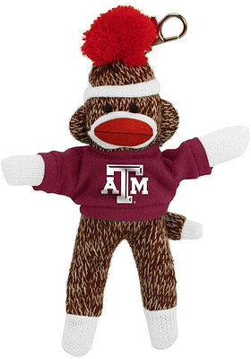 Texas A&M Aggies 4 Inch Sock Monkey Keychain - Brown