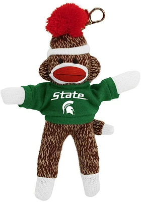 Michigan State Spartans 4 Inch Sock Monkey Keychain - Brown