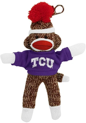 TCU Horned Frogs 4 Inch Sock Monkey Keychain - Brown