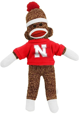 Nebraska Cornhuskers 8 Inch Sock Monkey Plush - Brown
