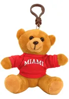 Miami RedHawks 4 Inch Bear Keychain