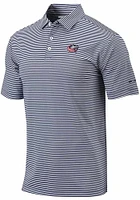 Columbia Columbus Blue Jackets Mens Navy Invite Stripe Short Sleeve Polo