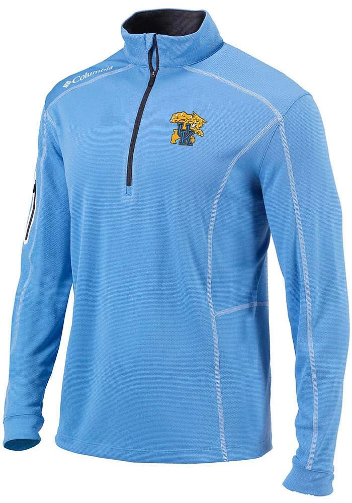 Columbia Kentucky Wildcats Mens Light Blue Shotgun Long Sleeve Qtr Zip Pullover