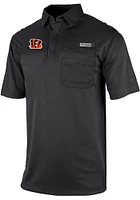 Columbia Cincinnati Bengals Mens Heat Seal Omni Wick Flycaster Short Sleeve Polo