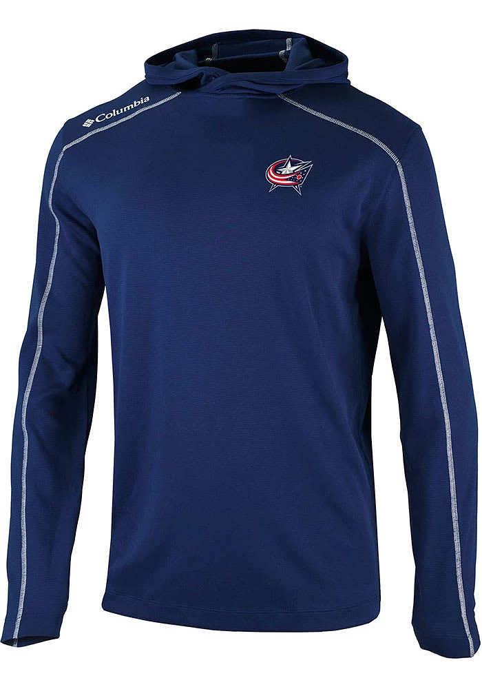 Columbia Columbus Blue Jackets Mens Navy Heat Seal Omni Wick Shot Gun Long Sleeve Hoodie