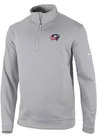 Columbia Columbus Blue Jackets Mens Grey Heat Seal Omni Wick Wickhams Hills Long Sleeve Qtr Zip ..