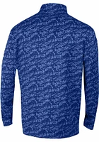 Columbia Kentucky Wildcats Mens Blue Wickham Hills Honeycomb Long Sleeve Qtr Zip Pullover