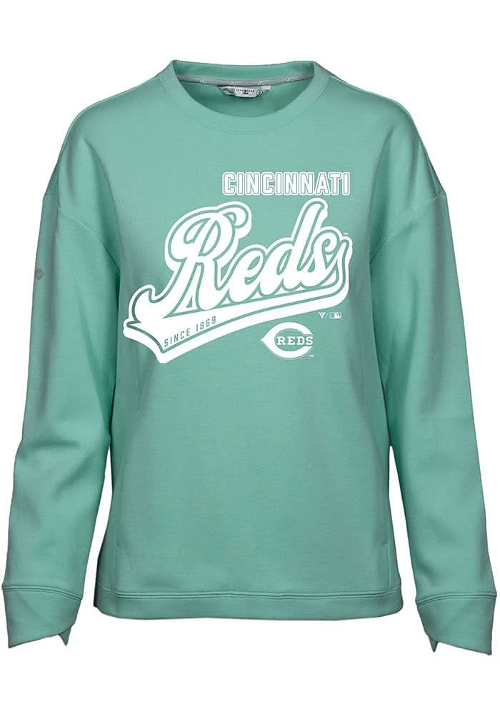 Levelwear Cincinnati Reds Womens Green Fiona Sweep Crew Sweatshirt