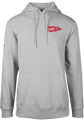 Levelwear Cincinnati Reds Mens Grey PODIUM Rafters Long Sleeve Hoodie