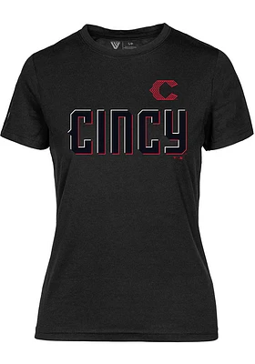 Levelwear Cincinnati Reds Womens Black Maddox City Connect Short Sleeve T-Shirt