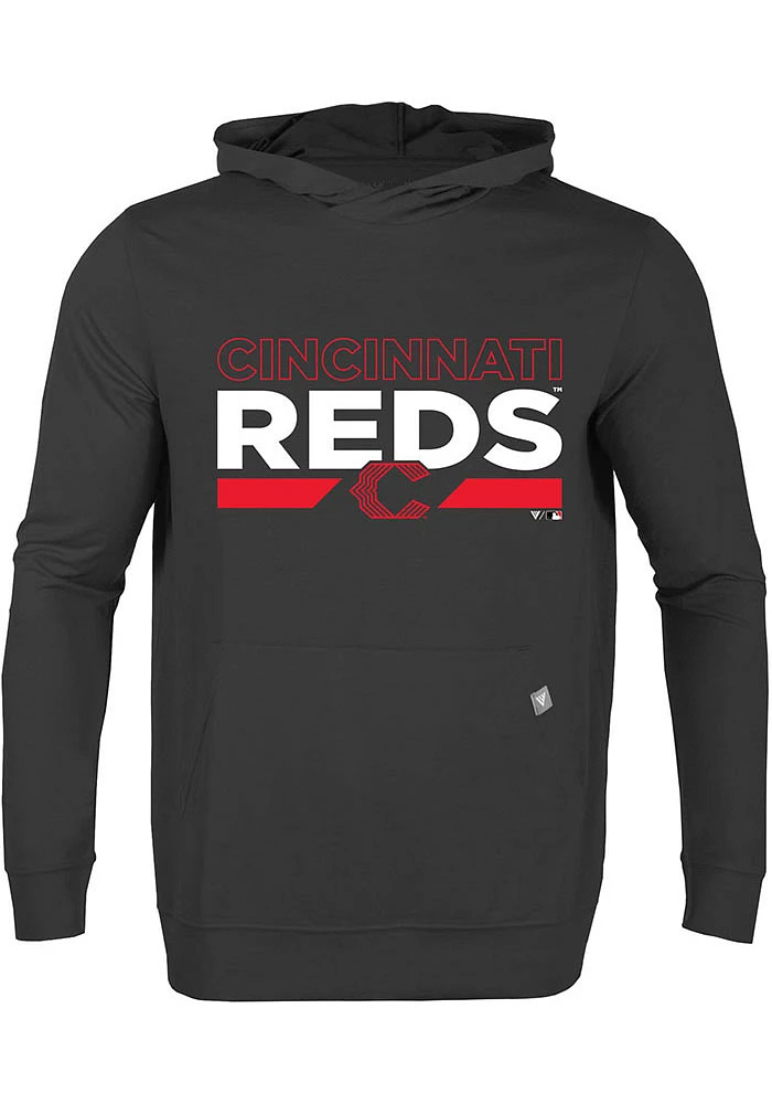 Levelwear Cincinnati Reds Mens Black RELAY No Hitter City Connect Long Sleeve Hoodie