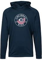 Levelwear Cincinnati Reds Mens Navy Blue Dimension Americana Long Sleeve Hoodie