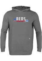 Levelwear Cincinnati Reds Mens Grey Relay Americana Long Sleeve Hoodie