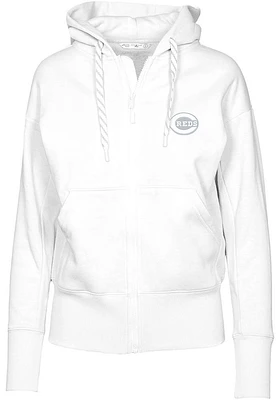 Levelwear Cincinnati Reds Womens White Gardinia Hooded Sweatshirt