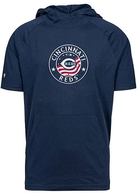 Levelwear Cincinnati Reds Navy Blue Phase Americana Circle Short Sleeve Hoods