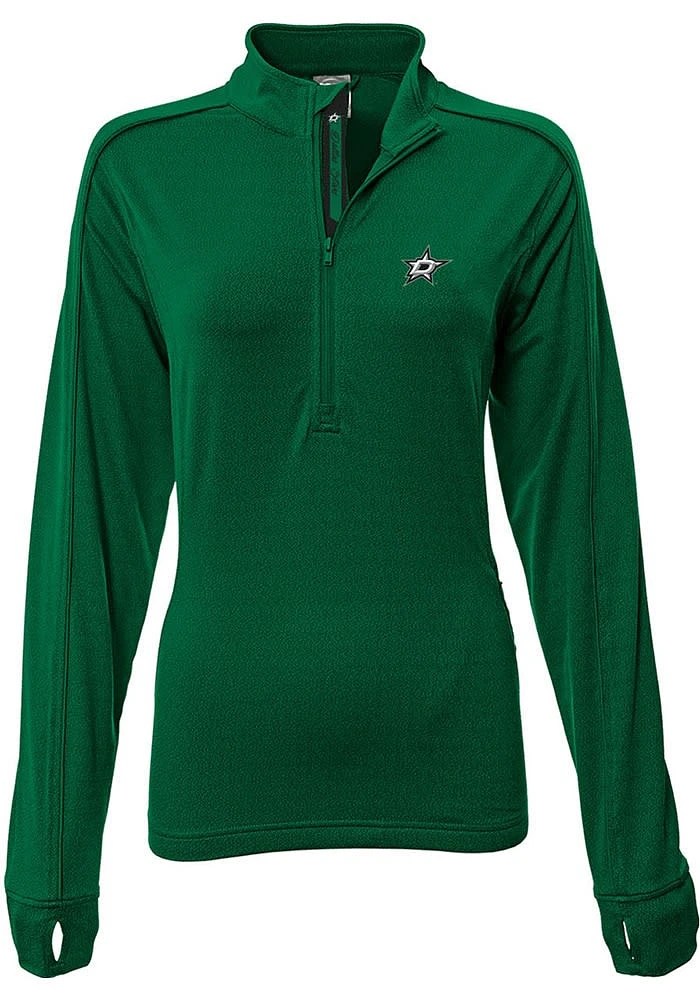 Levelwear Dallas Stars Womens Green Pacer Aztext Script Qtr Zip Pullover