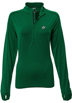 Levelwear Dallas Stars Womens Green Pacer Aztext Script Qtr Zip Pullover