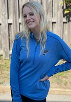 Levelwear St Louis Blues Womens Blue Pacer Aztext Script Qtr Zip Pullover