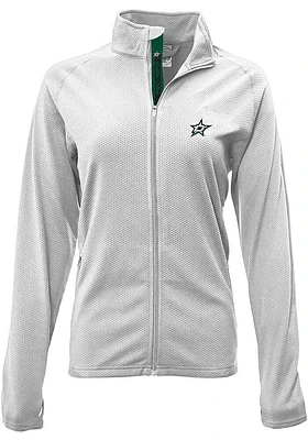 Levelwear Dallas Stars Womens White Progression Aztext Script Long Sleeve Full Zip Jacket
