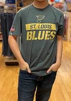 Levelwear St Louis Blues Charcoal Corporal Richmond Short Sleeve T Shirt