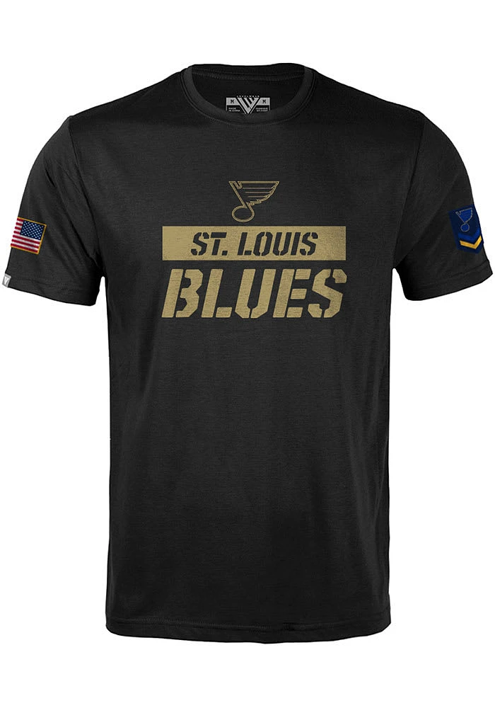 Levelwear St Louis Blues Black Corporal Richmond Short Sleeve T Shirt