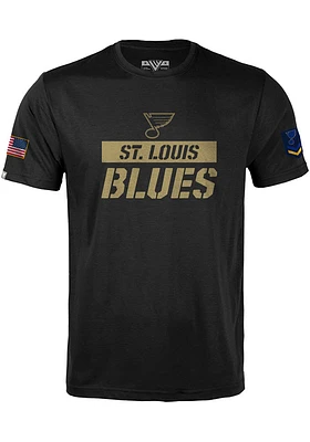 Levelwear St Louis Blues Black Corporal Richmond Short Sleeve T Shirt