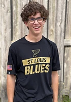 Levelwear St Louis Blues Black Corporal Richmond Short Sleeve T Shirt
