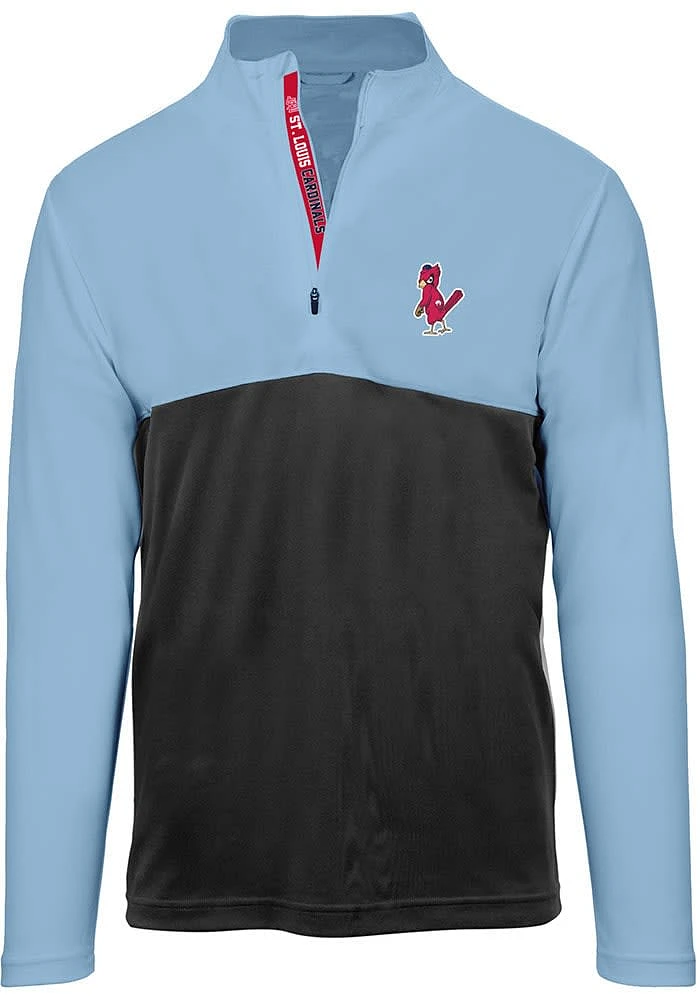 Levelwear St Louis Cardinals Mens Light Blue Roster Pursue Long Sleeve Qtr Zip Pullover