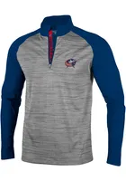 Levelwear Columbus Blue Jackets Mens Grey Vandal Long Sleeve 1/4 Zip Pullover