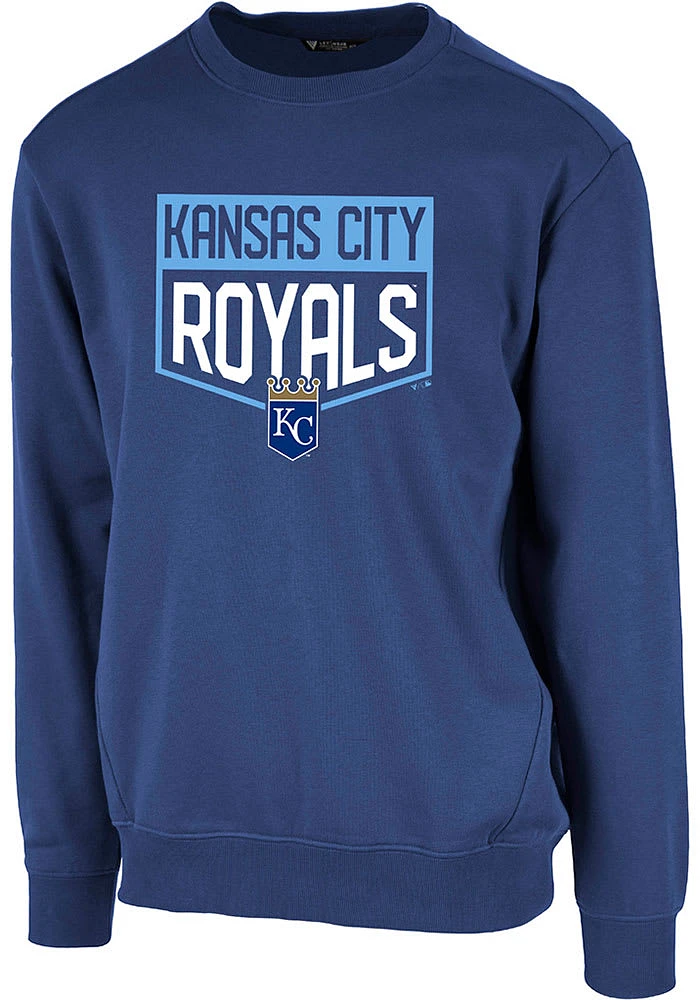Levelwear Kansas City Royals Mens Blue Zane Team Shield Long Sleeve Sweatshirt