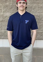 Levelwear St Louis Blues Mens Navy Blue Spark Overlap Short Sleeve Polo