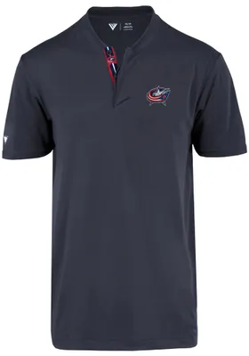 Levelwear Columbus Blue Jackets Mens Navy Spark Overlap Short Sleeve Polo