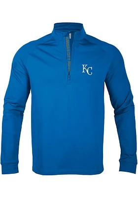 Levelwear Kansas City Royals Mens Blue Calibre Scoreboard Long Sleeve Qtr Zip Pullover
