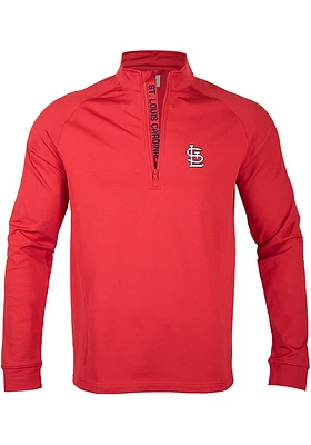 Levelwear St Louis Cardinals Mens Red Calibre Scoreboard Long Sleeve Qtr Zip Pullover