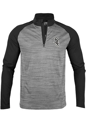 Levelwear Chicago White Sox Mens Charcoal Vandal Long Sleeve Qtr Zip Pullover
