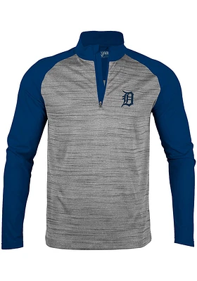 Levelwear Detroit Tigers Mens Charcoal Vandal Long Sleeve Qtr Zip Pullover