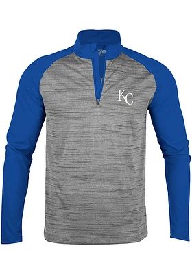 Levelwear Kansas City Royals Mens Charcoal Vandal Long Sleeve Qtr Zip Pullover