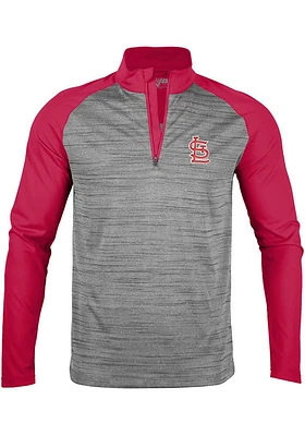 Levelwear St Louis Cardinals Mens Charcoal Vandal Long Sleeve Qtr Zip Pullover